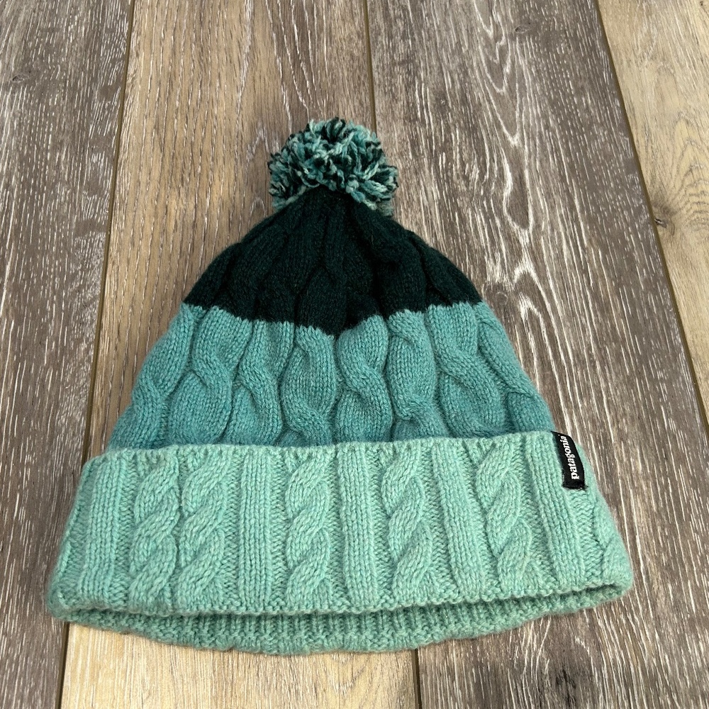 Patagonia Women's Blue Wool Pom-Pom Hat